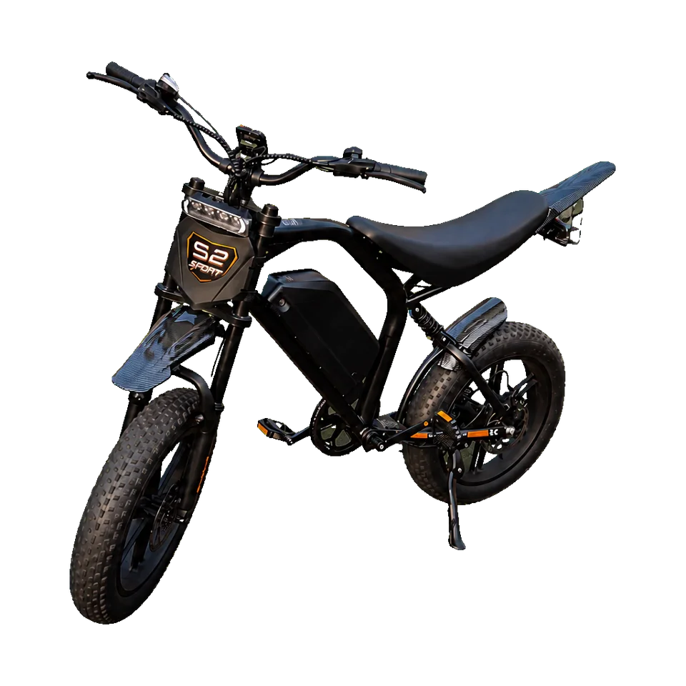Bicicleta elétrica Maoo S2 preta, vista frontal